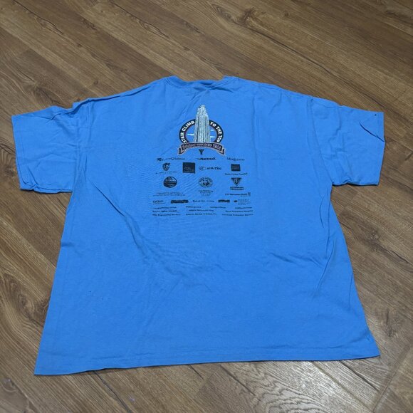 Vintage Hanes Heavyweight Blue "Elevators are for Wimps" funny Humor Shirt - Picture 6 of 6